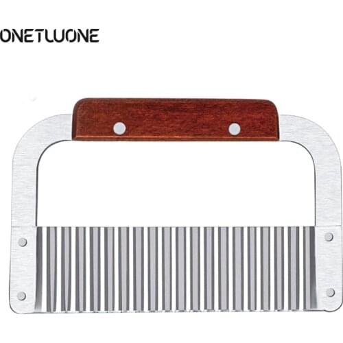Stainless Steel Potato Chip Slicer Vegetable Fruit Dough Crinkle Wavy Slicer Knife French Fry Maker Kitchen Tools