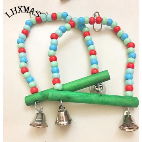 Wooden Toy Bridges Parrot Pet Bird Perches Supplies Parts Swing Wood Chew For Fun D198