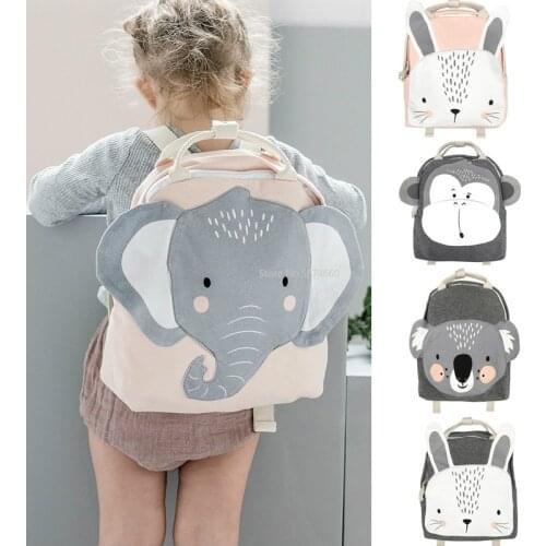 Children Backpack Animals Design Girl Boys Backpack Toddler Kids School Bag Kindergarten Cartoon Rabbit Butterfly lion print Bag