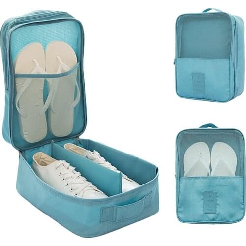 Travel shoe storage bag portable clothes cosmetic luggage storage bag foldable double zipper shoe bag