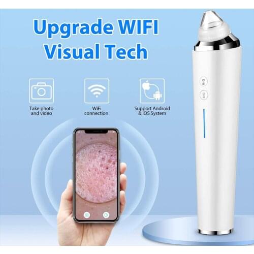Blackhead Remover Pore Vacuum Cleaner For Nose Face Skin Acne Sucker Rechargeable Suction Spot Removal Tools 6 Suction Heads