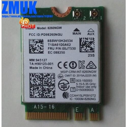 Int Dual Band Wireless-AC 8260 8260NGW M.2 WIFI+BT Card For Thankpad 13 X260 P40 P50 P70 T460 T560 Series,FRU 00JT530 SW10H24534