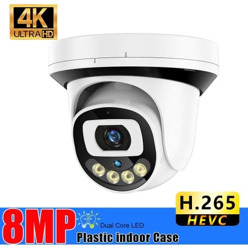 8MP 4K IP Camera POE H.265 Onvif Plastic Indoor Dome CCTV Night Vision 4MP 2K Video Surveillance Camera