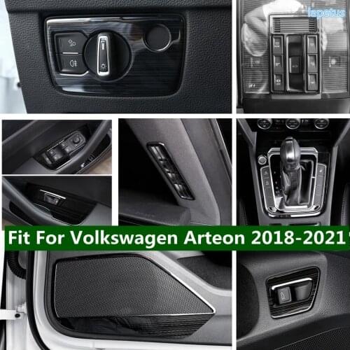 Tailgate / Armrest Window Lift / Headlight Headlamp Switch Control Button Cover Trim Black Fit For Volkswagen Arteon 2018 - 2021