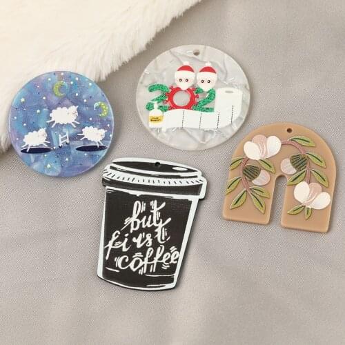 HAOSAW 6Pcs Jewelry Findings & Components/DIY Making/Charms/Painting Effect/Hand Made/Pendant For Earrings/Jewelry Accessories