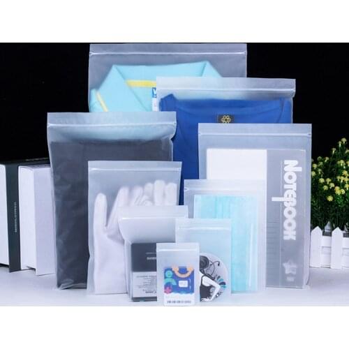 100pcs/Lot Makeup Bag Cosmetic Matte Translucent Packaging Zip Pouches Desk Organizer Document Storage Bag Resealable Travel Bag