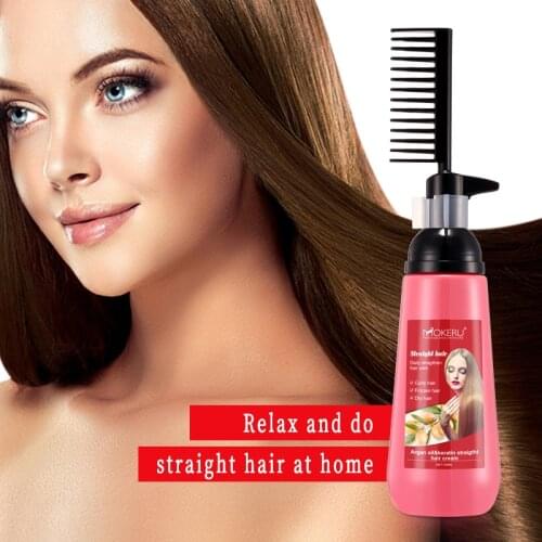 Smooth Straight Hair Relaxer Cream With Comb 2 In 1 Nourishing Repair Haircare Straightening For Female Woman 150ml Hair Cream