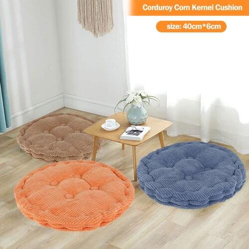 40cm Round Corduroy Seat Cushion Soft Thicken Seat Pads Sofa Back Cushion for Travel Home Office Car Chair Tatami Floor Cushion