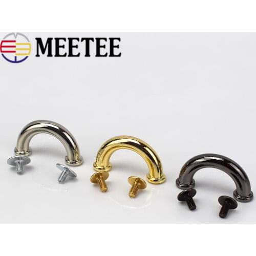 Meetee 10pcs 15mm Alloy Arch Bridge Metal Buckles DIY Handbag Leather Bags Garment Decoration Hardware Accessories BD302