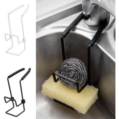 Metal Sink Drain Rack Wall Sucker Sponge Storage Drying Holder Kitchen Soap Stand Dish Cloth Shelf Home Organizer Shelf Rack