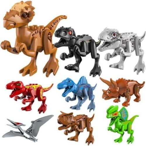 Jurassic Dinosaur World Indoraptor Triceratops Indominus Rex Stygimoloch Figure Blocks Construction Building Toys For Children