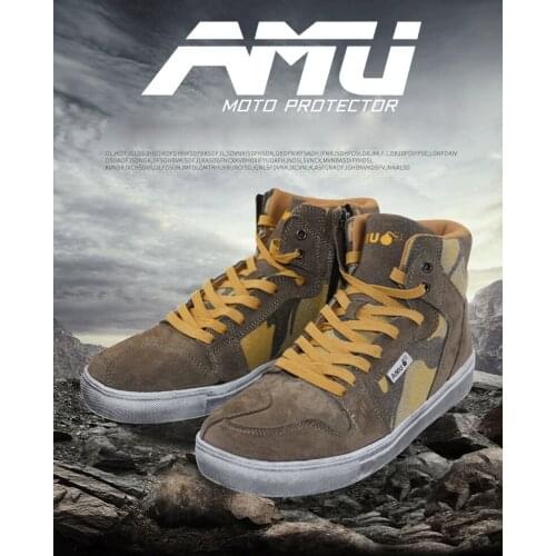 AMU Motorcycle Cycling Boots Mens Summer Board Shoes Non-Slip Anti-Fall Racing Shoes Spring Summer Breathable Leisure Boot