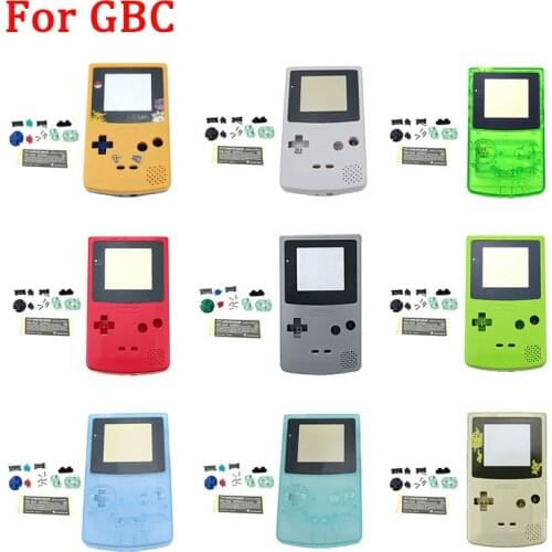 New Plastic Game Shell Housing Case Cover for Nintendo Gameboy Color Game Console for GBC Shell with buttons kits sticker label