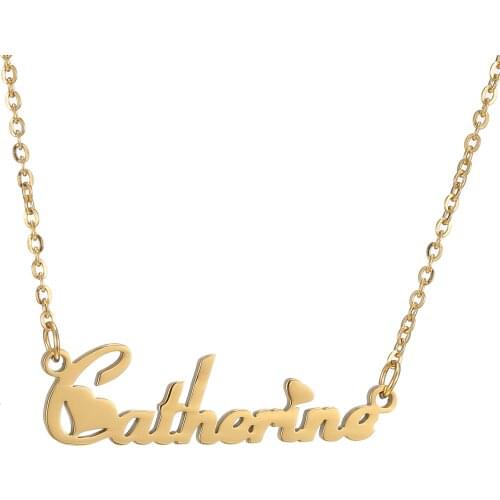 Custom Name Necklace Romantic Heart Customized Letter Necklace Women Girls Charming Pendant Necklace Party Birthday Gift