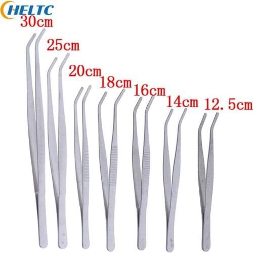 12.5/14cm/16cm/18cm/20cm/25cm/30cm Elbow Tweezers Anti-static Hand Tool Clear Clip Tool Stainless Steel Aquarium Cleaning Tool