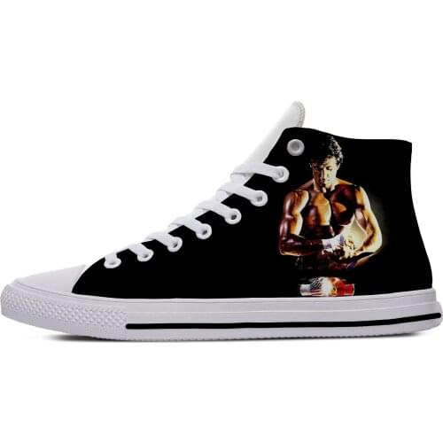 Casual Canvas Shoes Boxing Box Movie Rocky Balboa Fashion Funny Cool High Top Lightweight Breathable 3D Print Men Women Sneakers