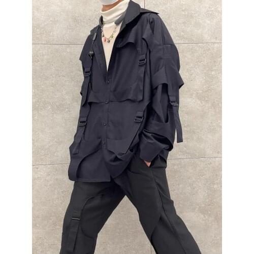 S-6XL 2021 New Men Womens clothing Hair Stylist Show Original Deconstruction profile Loose long sleeve Shirt Plus size costumes