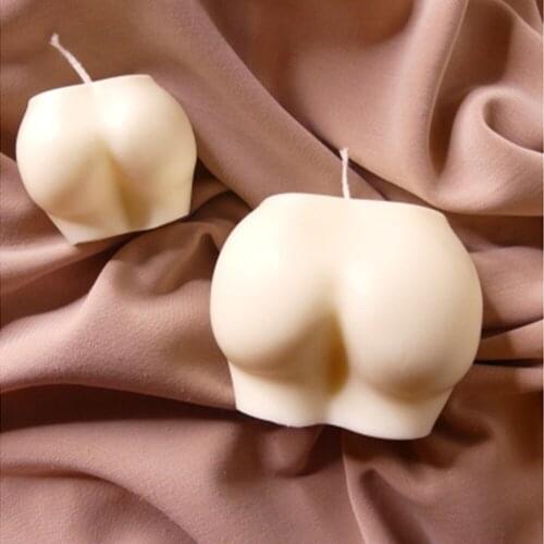 Diy Shy Female Big Butt Human Body Silicone Mold 3d Hip Scented Candle Handmade Soap Mold Making Home Decoration Ornaments