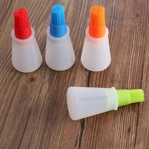 Silicone Oil Bottle Brush Baking BBQ Basting Brush Pastry Oil Brush Baking Honey Oil Storage Kitchen Accessories Barbecue Tool