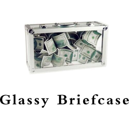 Glassy Briefcase Empty Crystal Briefcase Appearing Bills Flowers Magia Magician Stage Illusions Magic Tricks Gimmick Props Funny