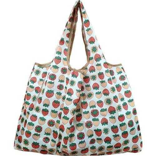 Fashionable foldable shopping bag waterproof one-shoulder portable thickening portable grocery bag green supermarket storage bag