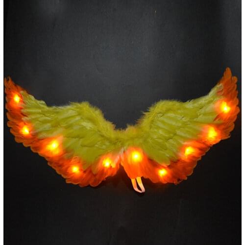 Women Girls LED Light Angel Feather Wing Photo Prop Show Costume Glow Party birthday home decor Christmas Xmas Halloween
