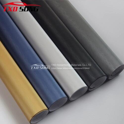 Air Drain black Silver blue Brushed Aluminium Vinyl Film Metallic brushed car vinyl sticker Size:10/20/30/40/50/60x152CM/LOT