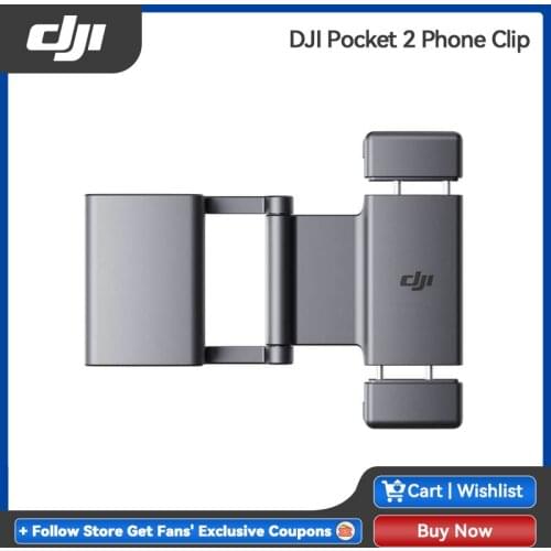 DJI Pocket 2 Phone Clip Provides stable connection to smartphones and 1/4'' thread and cold shoe for expanded shooting options