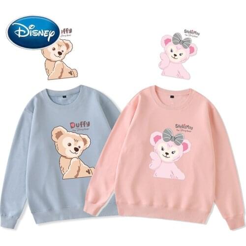 Disney Chic Fashion Duffy Bear ShellieMay Letter Cartoon Print Unisex Women Couples Sweatshirt O-Neck Long Sleeve Tops 9 Colors