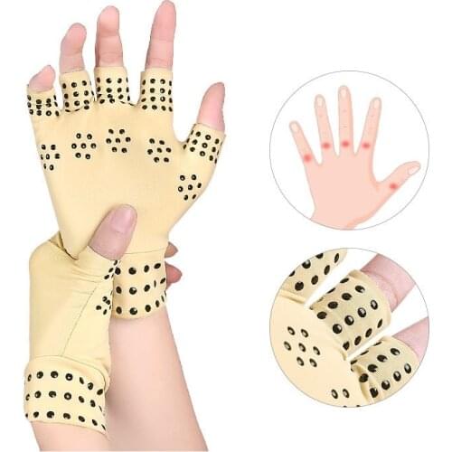 1 Pair Therapy Fingerless Massage Gloves Relief Arthritis Pain Heal Joints Braces Supports Health Care Tool