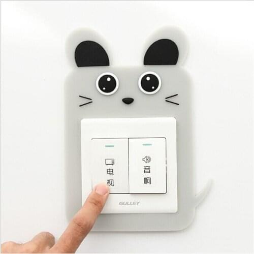 1Pc Silicone Cartoon Switch Paste Wall Sticker Bedroom Living Room Switch Decorative Protective Cover Household Power1