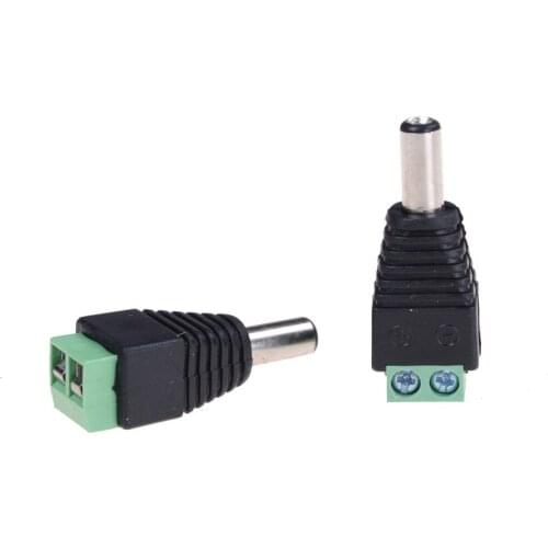 10 Pcs 12V 2.1 x 5.5mm DC Power Male Plug Jack Adapter Connector Plug for CCTV single color LED Light