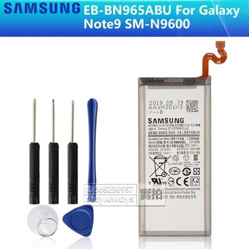 100% Original Battery EB-BN965ABU For Samsung Galaxy Note9 Note 9 SM-N9600 SM-N960F SM-N960U 4000mAh Phone Replacement Battery