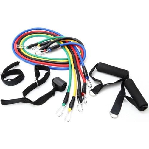 11-piece tensioner tpe multifunctional tension rope, one-word tension belt muscle training fitness equipment kit