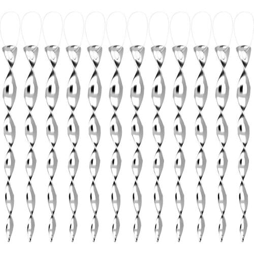 12 Pack Bird Repellent Reflective Scare Rods-Ornamental Spiral Deterrent Control Device and Attractive Hanging Bird Repellent