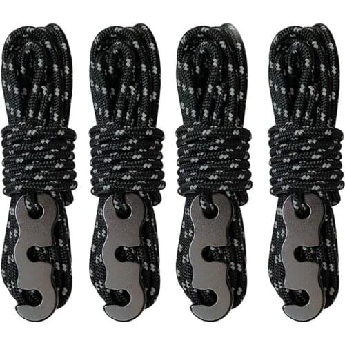 4pcs 3mm Multifunction Tent Rope with Hooks Buckle Outdoor Sports Camping Hiking Durable Cord Lanyard Strap Tent Accessories