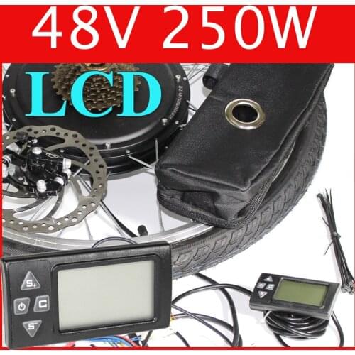 48V 250W LCD Electric Bike Disc brake kit ,DC hub motor conversion kits ,ebike kits ,Front wheel or rear wheel 206555851
