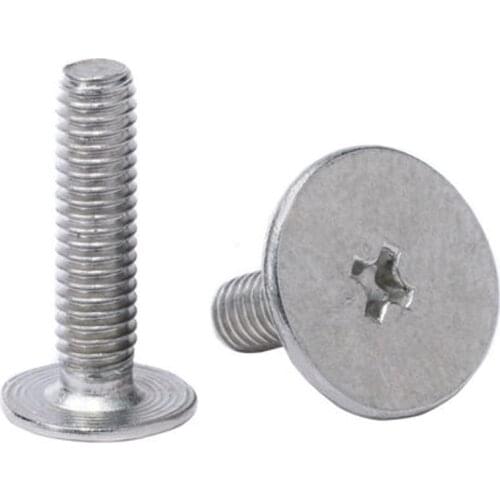 50pcs M2.5 Big thin Flat Countersunk head Nickel plate Screws Cross Phillips screw bolt Length 2.5mm-12mm