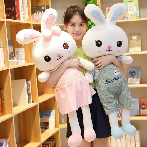 90/110cm Kawaii Sleeping Rabbit Soft Stuffed Toys Cute Aniamals Plush Toys for Children Kids Girlfriend Birthday Gift