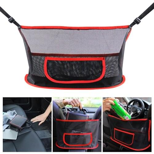 Car Accessories Storage Bag Mesh Net Handbag Holder Trash Sundries Pocket Back Seat Mounting Off Road 4x4 Automobile Organizer