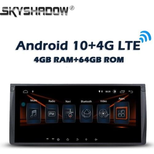 Car DVD Player Carplay DSP 10.25" Android 10.0 4GB +64G 4G LTE GPS WIFI Bluetooth Radio For BMW E39 X5 E53 Range Rover 1995-2007