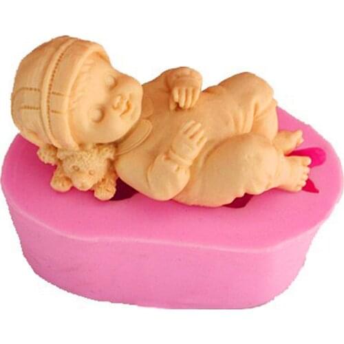 Free shipping Hold the bottle girl cooking tools fondant DIY cake silicone moulds chocolate baking decoration candy Resin craft