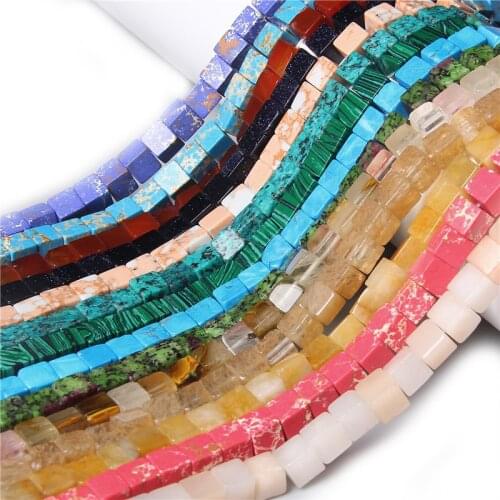 8MM Cube Natural Stone Agates Beads With Hole Loose Spacer Square Beads For Jewelry Making DIY Necklace Earring Bracelet Charm