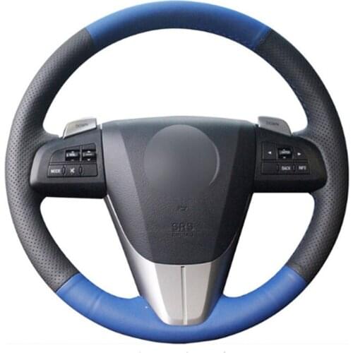 DIY Sewing-on PU Leather Steering Wheel Cover Exact Fit For Mazda 3 2011-2013 Mazda CX-7