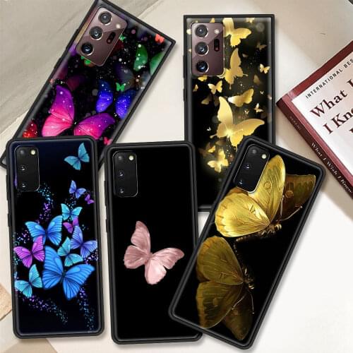 Phone Case For Samsung Galaxy S20 FE S21 S10 S9 Plus S8 S10e Note 20 Ultra 10 Lite 9 8 Soft Cover Sac Beautiful Butterfly