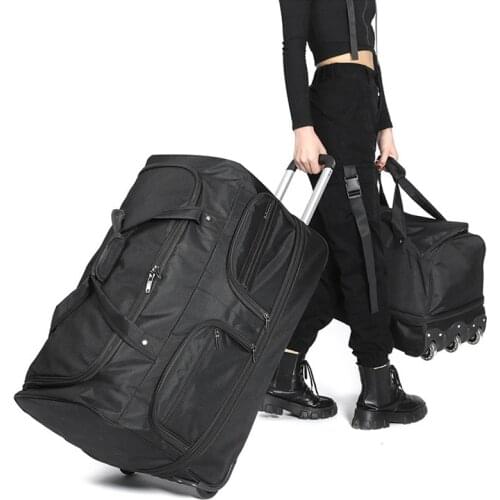 Men Woman Business Trolley Suitcases Wheel Large Capacity Shoulders Travel Bag Student Rolling Luggage Backpack
