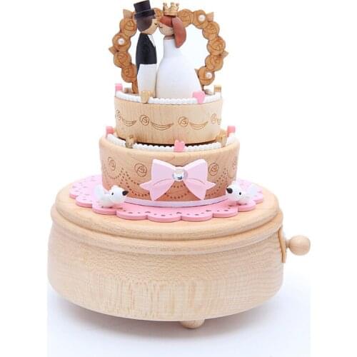 Wooden music box Eight Sound box wedding cake for girls girlfriend wedding gifts