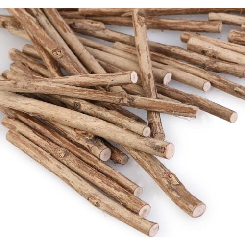 100pcs 10CM Long 0.5-0.8CM Rustic Natural Wood Log Sticks for DIY Crafts Wooden Sticks for Home Garden Wedding Party