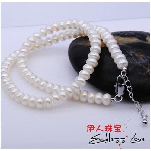 CHEAP SALE!!! 7-8mm Freshwater Pearl Necklace wedding/bridal/female/womens/girls'/ladys Jewellery Accessory+Free Shipping