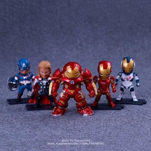 Disney Marvel Avengers Iron Man Thor Hulkbuster 9cm Action Figure Posture Anime Decoration Collection Figurine Toy model gift